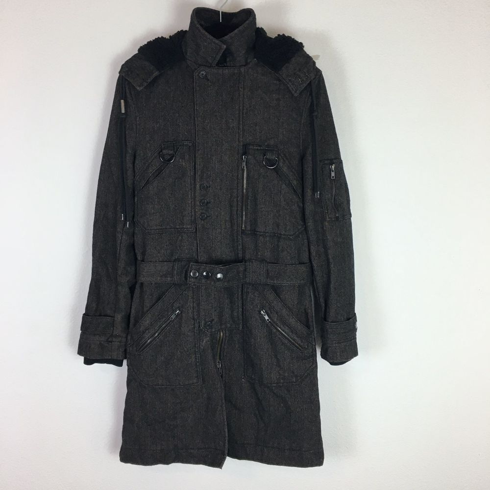 Surface to Air Paris Herringbone Brown Wool Coat